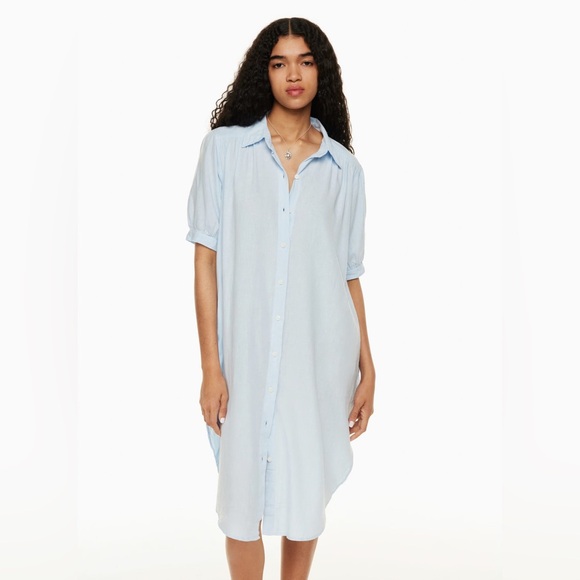 Wilfred Dresses & Skirts - Aritzia Wilfred Free Awaken Linen Button Down Midi Dress